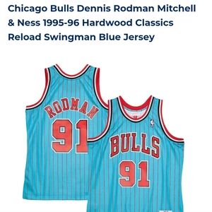 Mitchell & Ness Bulls Dennis Rodman Blue Jersey